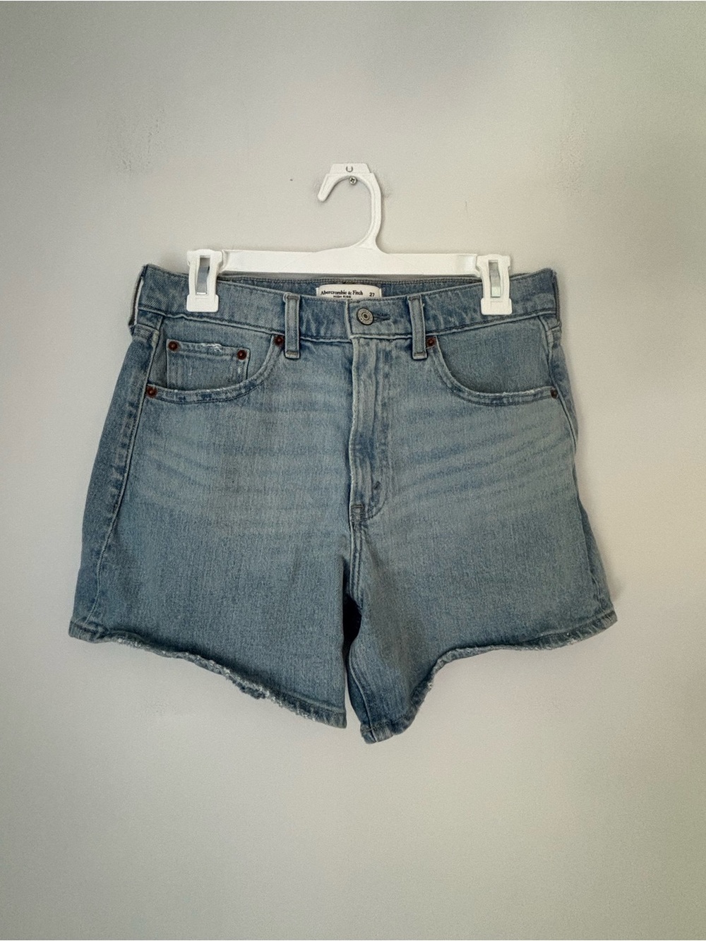 Abercrombie & Fitch High Rise Light Wash Dad Shorts Size 27 - Picture 5 of 8